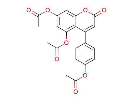 Molecular Structure of 97746-21-9 (2H-1-Benzopyran-2-one, 5,7-bis(acetyloxy)-4-[4-(acetyloxy)phenyl]-)