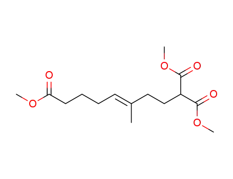 Molecular Structure of 117832-49-2 (4-Octene-1,1,8-tricarboxylic acid, 4-methyl-, trimethyl ester, (E)-)