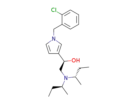 Molecular Structure of 122450-26-4 ((1R)-1-[1-(2-chlorobenzyl)-1H-pyrrol-3-yl]-2-{[(1R)-1-methylpropyl](1-methylpropyl)amino}ethanol)