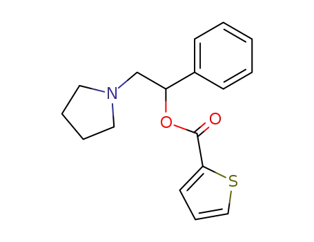 Molecular Structure of 101584-77-4 (1-phenyl-2-pyrrolidin-1-ylethyl thiophene-2-carboxylate)
