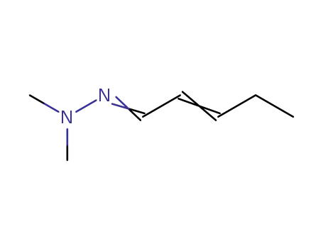 Molecular Structure of 101542-32-9 (2-Pentenal, dimethylhydrazone)