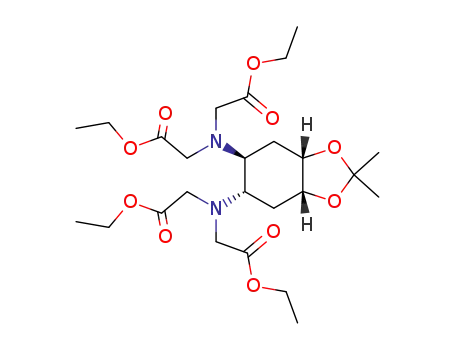 Molecular Structure of 135619-23-7 ((3aα,5α,6β,7aα)-diethyl N,N'-(hexahydro-2,2-dimethyl-1,3-benzodioxole-5,6-diyl)bis<N-(2-ethoxy-2-oxoethyl)glycine ester>)