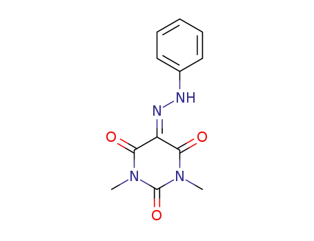 Molecular Structure of 30189-12-9 (1,3-dimethyl-5-(phenylhydrazono)pyrimidine-2,4,6(1H,3H,5H)-trione)