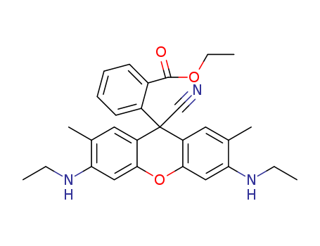 Benzoic acid,2-[9-cyano-3,6-bis(ethylamino)-2,7-dimethyl-9H-xanthen-9-yl]-, ethyl ester