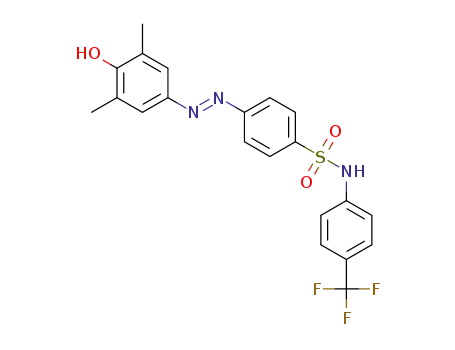 (E)-4-( (4-hydroxy-3,5-dimethylphenyl)diazenyl)-N-(4-(trifluoromethyl)phenyl)benzenesulfonamide
