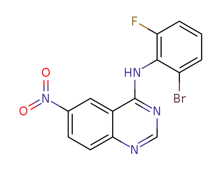 Molecular Structure of 1474030-52-8 (N-(2-bromo-6-fluorophenyl)-6-nitroquinazolin-4-amine)