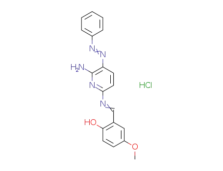 Molecular Structure of 1454284-40-2 (2-({[6-amino-5-(2-phenyldiazenyl)pyridin-2-yl]imino}methyl)-4-methoxyphenol hydrochloride)