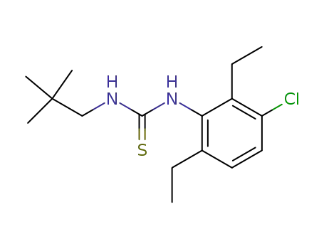 Molecular Structure of 68065-57-6 (N-(3-Chlor-2,6-diaethylphenyl)-N'-neopentylthioharnstoff)