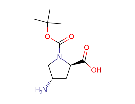 Molecular Structure of 132622-78-7 ((2R,4S)-1-BOC-4-AMINO-PYRROLIDINE-2-CARBOXYLIC ACID)