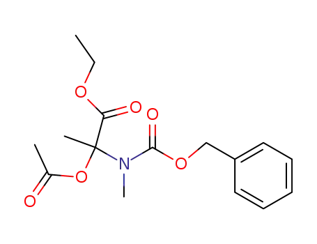 Molecular Structure of 62183-06-6 (Alanine, 2-(acetyloxy)-N-methyl-N-[(phenylmethoxy)carbonyl]-, ethyl
ester)