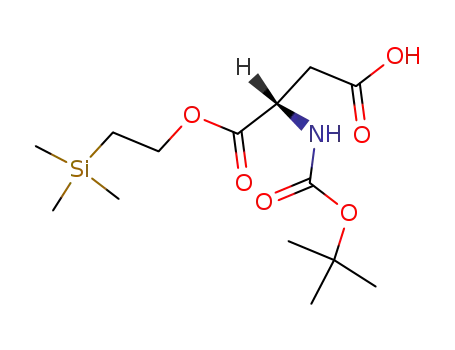 Molecular Structure of 123836-70-4 (N-(tert-butyloxycarbonyl)-L-aspartic acid α-(trimethylsilyl)ethyl ester)