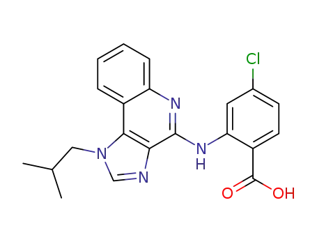 Molecular Structure of 1508303-96-5 (4-chloro-2-[(1-isobutyl-1H-imidazo[4,5-c]quinolin-4-yl)amino]benzoic acid)