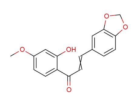 Molecular Structure of 36685-65-1 ((2E)-3-(1,3-benzodioxol-5-yl)-1-(2-hydroxy-4-methoxyphenyl)prop-2-en-1-one)