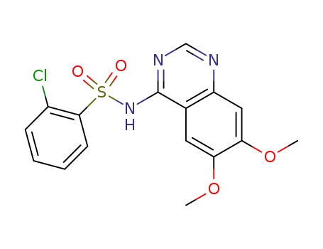 Molecular Structure of 364038-73-3 (2-Chloro-N-(6,7-dimethoxyquinazolin-4-yl)benzenesulphonamide)