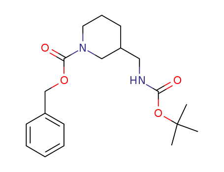 Molecular Structure of 220031-84-5 (Benzyl 3-((tert-butoxycarbonylamino)methyl)piperidine-1-carboxylate)
