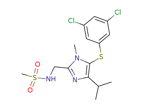 Molecular Structure of 178979-78-7 (N-({5-[(3,5-dichlorophenyl)sulfanyl]-1-methyl-4-(1-methylethyl)-1H-imidazol-2-yl}methyl)methanesulfonamide)