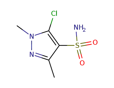 Molecular Structure of 88398-46-3 (5-CHLORO-1,3-DIMETHYL-1H-PYRAZOLE-4-SULFONAMIDE)