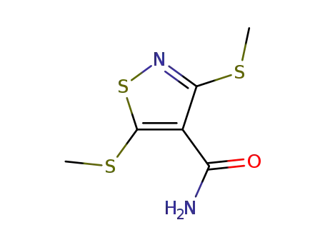Molecular Structure of 4886-14-0 (3,5-DI(METHYLTHIO)ISOTHIAZOLE-4-CARBOXAMIDE)