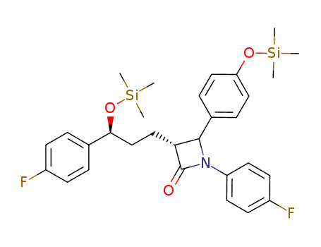 272778-13-9,(3R,4S)-1-(4-Fluorophenyl)-3-((S)-3-(4-fluorophenyl-3-(trimethylsilyloxy)propyl)-4-(4-(trimethylsilyloxy)phenyl)azetidin-2-one,(3R,4S)-1-(4-Fluorophenyl)-3-((S)-3-(4-fluorophenyl-3-(trimethylsilyloxy)propyl)-4-(4-(trimethylsilyloxy)phenyl)azetidin-2-one;(3R,4S)-1-(4-Fluorophenyl)-3-((S)-3-(4-fluorophenyl)-3-((trimethylsilyl)-oxy)propyl)-4-(4-((trime;2-Azetidinone, 1-(4-fluorophenyl)-3-[(3S)-3-(4-fluorophenyl)-3-[(triMethylsilyl)oxy]propyl]-4-[4-[(triMethylsilyl)oxy]phenyl]-, (3R,4S)-