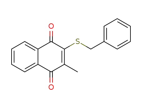 Molecular Structure of 2593-59-1 (2-(benzylsulfanyl)-3-methylnaphthalene-1,4-dione)