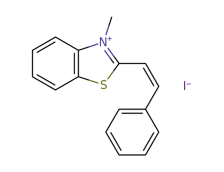 Molecular Structure of 1592-72-9 (3-methyl-2-[(E)-2-phenylethenyl]-1,3-benzothiazol-3-ium)