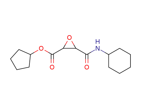 Molecular Structure of 74576-55-9 (Oxiranecarboxylic acid, 3-[(cyclohexylamino)carbonyl]-, cyclopentyl
ester)