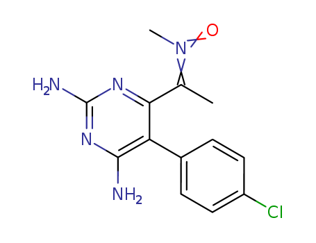 58361-02-7,5-(4-chlorophenyl)-6-{1-[methyl(oxido)-lambda~5~-azanylidene]ethyl}pyrimidine-2,4-diamine,