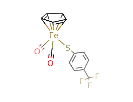 Molecular Structure of 110935-21-2 (Iron, dicarbonyl(h5-2,4-cyclopentadien-1-yl)[4-(trifluoromethyl)benzenethiolato-kS]-)