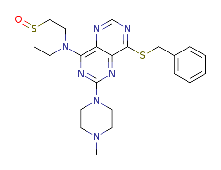 77777-01-6,8-(benzylsulfanyl)-2-(4-methylpiperazin-1-yl)-4-(1-oxidothiomorpholin-4-yl)pyrimido[5,4-d]pyrimidine,