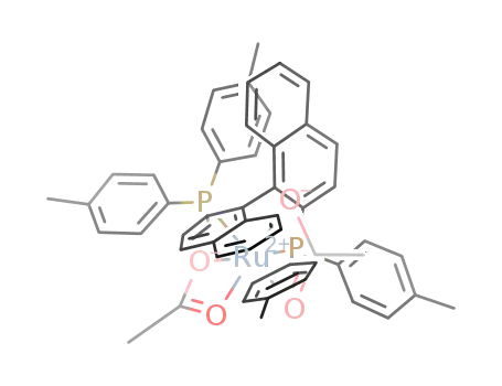 Molecular Structure of 116128-29-1 (Diacetato[(R)-(+)-2,2'-bis(di-p-tolylphosphino)-1,1'-binaphthyl]ruthenium(II))