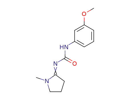 Molecular Structure of 50528-99-9 (1-(m-Methoxyphenyl)-3-(1-methylpyrrolidin-2-ylidene)urea)