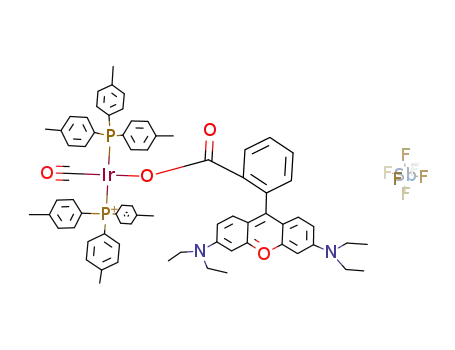 Molecular Structure of 117940-04-2 (carbonylbis(tri-p-tolylphosphine)(rhodamine)iridium hexafluoroantimonate)