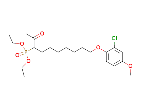 Molecular Structure of 73514-97-3 (diethyl [1-acetyl-8-(2-chloro-4-methoxyphenoxy)octyl]phosphonate)