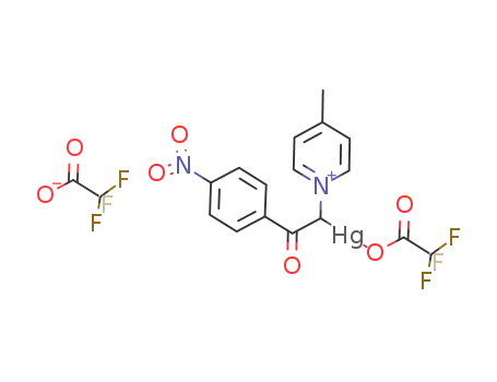 Molecular Structure of 255737-31-6 (4-methyl-1-[2-(4-nitrophenyl)-2-oxo-1-trifluoroacetoxymercurioethyl]-2-methylpyridinium trifluoroacetate)