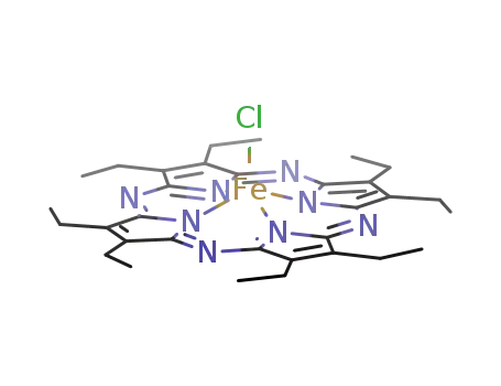 Molecular Structure of 141045-99-0 (chloroiron(III) 2,3,7,8,12,13,17,18-octaethyl-5,10,15,20-tetraazaporphyrinate)