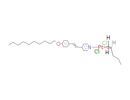 Molecular Structure of 126808-23-9 ((+/-)-trans-(η2-pent-1-ene)dichloro(4-decyloxy-4'-stilbazole)platinum(II))