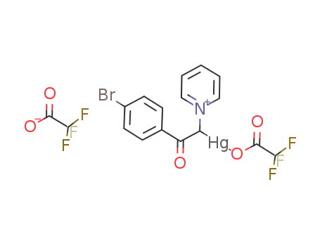 Molecular Structure of 255737-12-3 (1-(2-oxo-2-(4-bromophenyl)-1-trifluoroacetoxymercurioethyl)pyridinium trifluoroacetate)