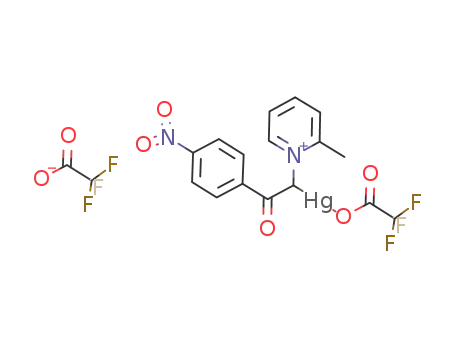 Molecular Structure of 255737-29-2 (2-methyl-1-[2-(4-nitrophenyl)-2-oxo-1-trifluoroacetoxymercurioethyl]-2-methylpyridinium trifluoroacetate)