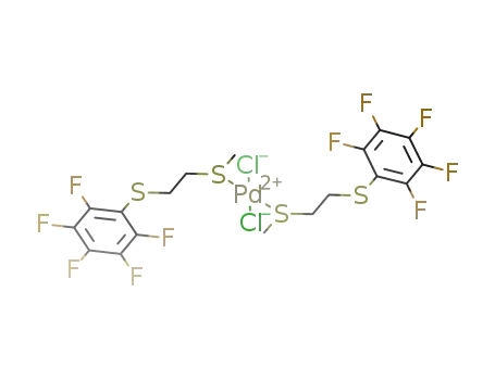 Molecular Structure of 76261-98-8 (PdCl<sub>2</sub>(CH<sub>3</sub>SCH<sub>2</sub>CH<sub>2</sub>SC<sub>6</sub>F<sub>5</sub>)2)
