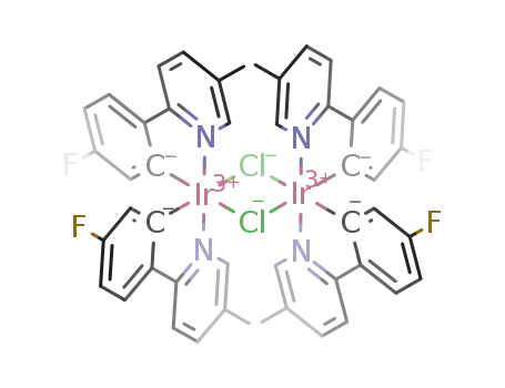 Molecular Structure of 808142-89-4 (bis-(μ)-chloro-tetrakis(5-methyl-2-(4-fluorophenyl)-pyridinato-C<sup>2</sup>,N)-diiridium(III))