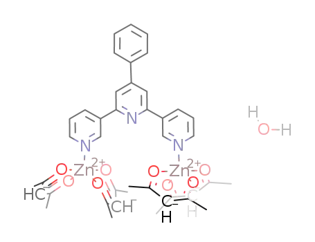 Molecular Structure of 1187224-50-5 ((4'-phenyl-3,2':6',3''-terpyridine)tetra(acetylacetonato)dizinc(II) monohydrate)