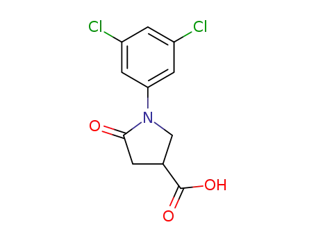 Molecular Structure of 91064-26-5 (1-(3,5-DICHLOROPHENYL)-5-OXOPYRROLIDINE-3-CARBOXYLIC ACID)