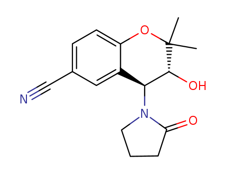 2H-1-Benzopyran-6-carbonitrile, 3,4-dihydro-3-hydroxy-2,2-dimethyl-4-(2-oxo-1-pyrrolidinyl)-, (3R,4S)-