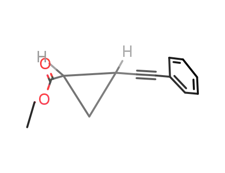 Molecular Structure of 39918-36-0 (Cyclopropanecarboxylic acid, 2-(phenylethynyl)-, ethyl ester, cis-)