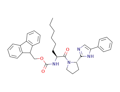 9H-fluoren-9-ylmethyl {(2S)-1-oxo-1-[(2S)-2-(4-phenyl-1H-imidazol-2-yl)pyrrolidin-1-yl]octan-2-yl}carbamate