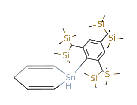 Molecular Structure of 1254037-04-1 (((Me<sub>3</sub>Si)2CH)3C<sub>6</sub>H<sub>2</sub>(H)SnC<sub>5</sub>H<sub>6</sub>)