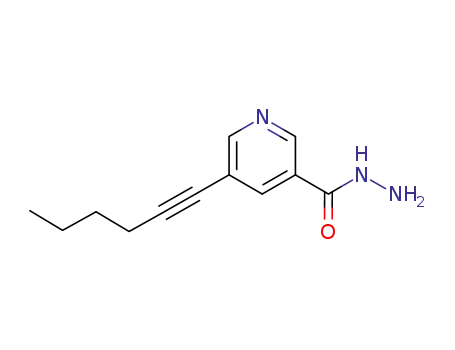 Molecular Structure of 306935-32-0 (5-HEX-1-YNYLPYRIDINE-3-CARBOHYDRAZIDE)