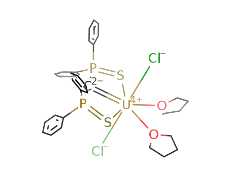 Molecular Structure of 1223591-45-4 ([U((Ph<sub>2</sub>P(=S))2C)Cl<sub>2</sub>(THF)2])