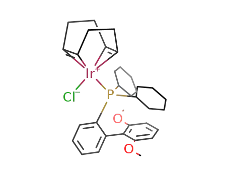 Molecular Structure of 1268489-06-0 ([IrCl(COD)(2-dicyclohexylphosphino-2',6'-dimethoxybiphenyl)])