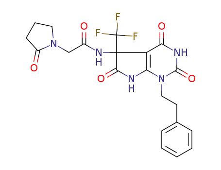 N-{1-(2-phenylethyl)-2,4,6-trioxo-5-trifluoromethyl-2,3,4,5,6,7-hexahydro-1H-pyrrolo[2,3-d]pyrimidin-5-yl}-2-(2-oxopyrrolidin-1-yl)acetamide